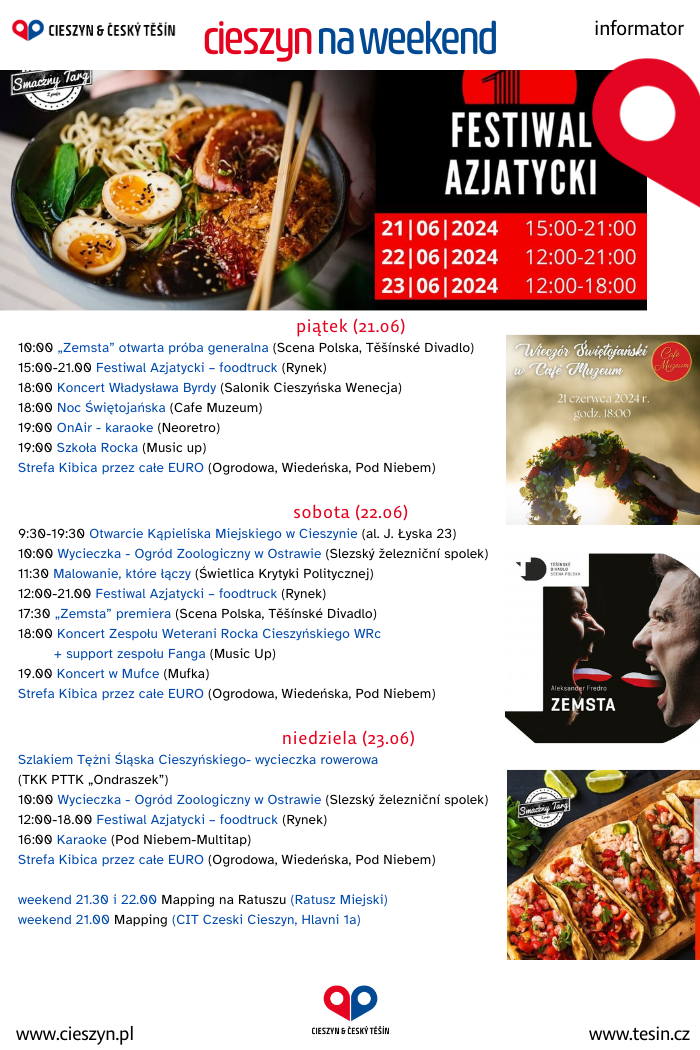 rozpiska weekendowa (mat. UM Cieszyn)